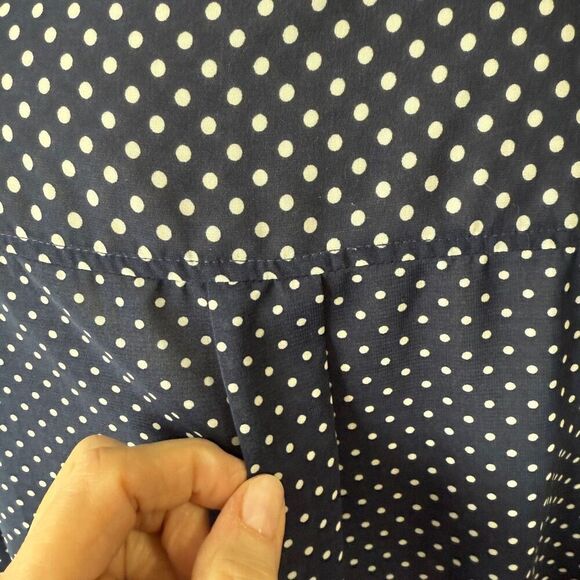 The Limited Polka Dot Long Sleeve Button Down Shirt Blue White Size Large - Picture 3 of 9